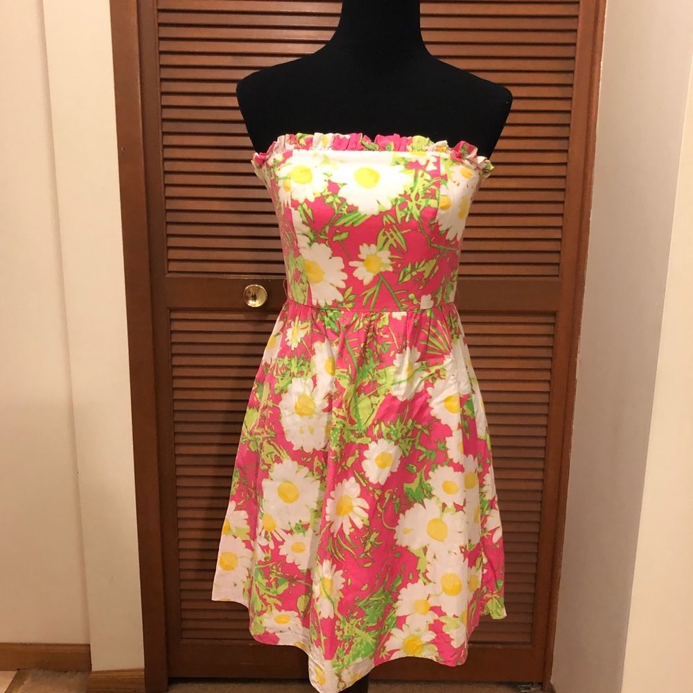 Lilly Pulitzer Briddie strapless floral dress 4